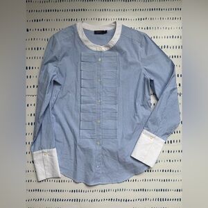 Vineyard Vines Martha’s Vineyard Hudson Stripe Pleated Poplin Button Front Shirt